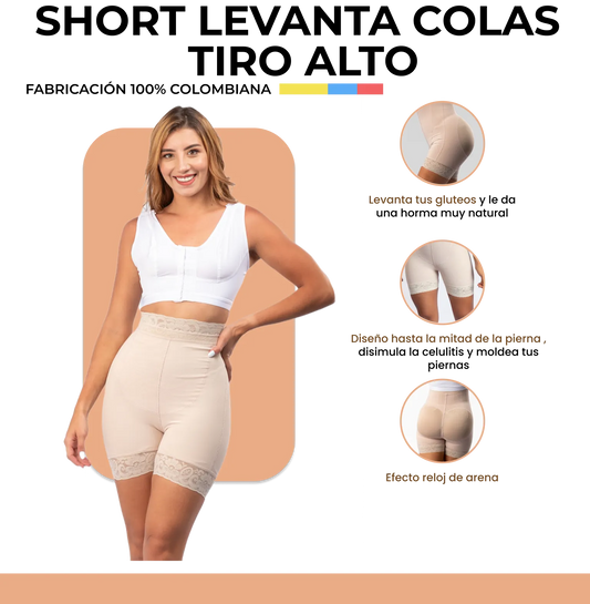 SHORT LEVANTA COLAS TIRO ALTO - Fajisima