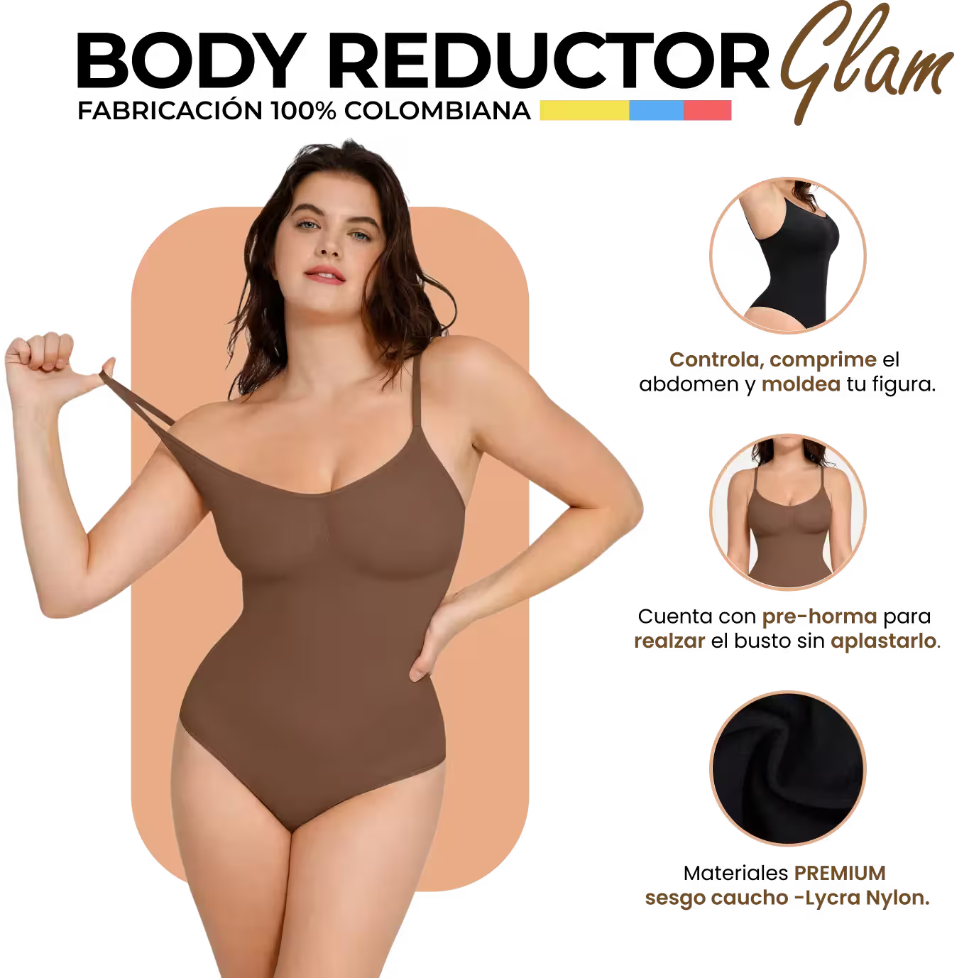 BODY REDUCTOR DE COMPRESIÓN REAL - Panty Cachetero o Hilo Brasilero